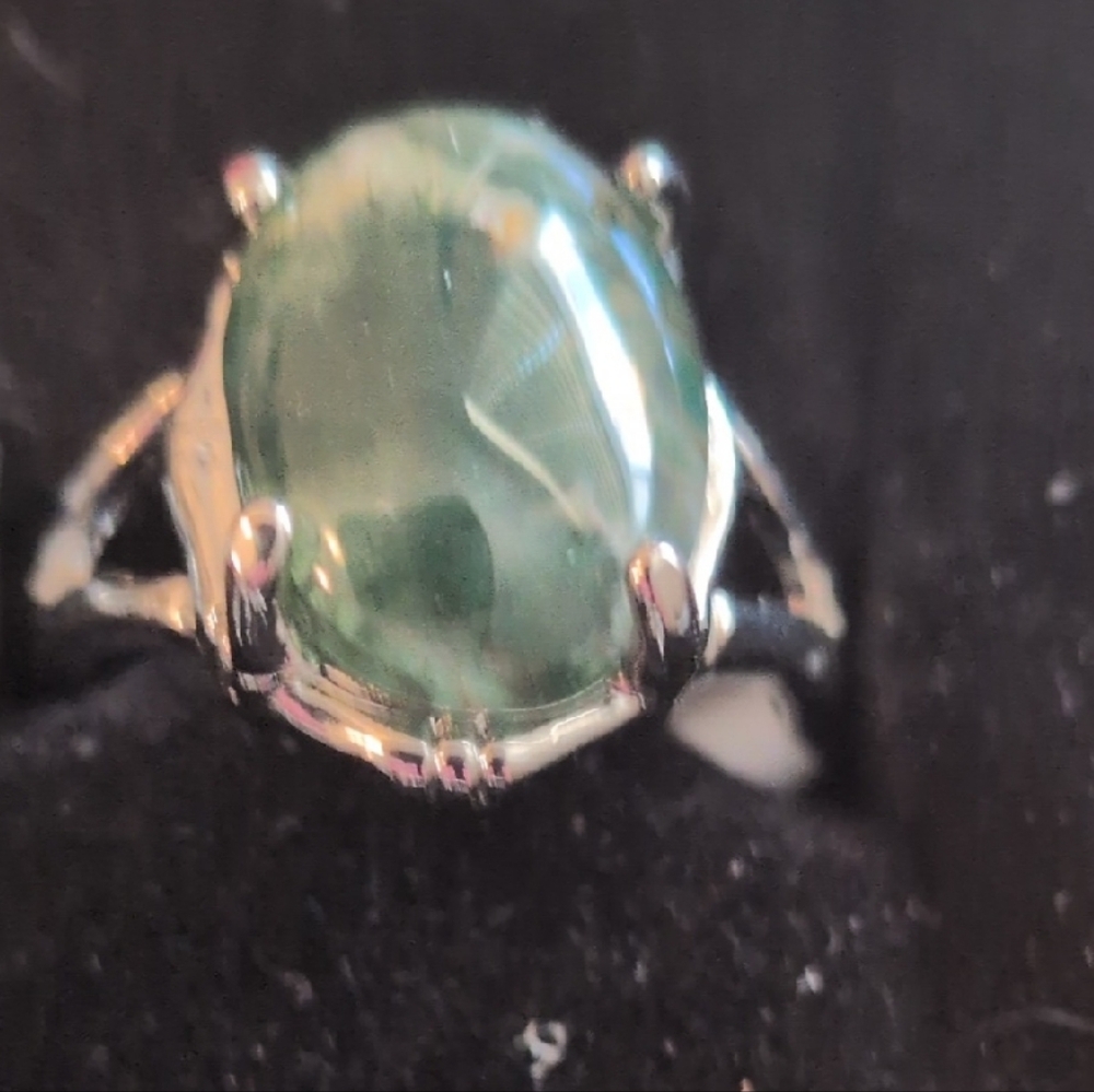 Kohl's Silver Ring with Green Stone